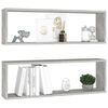 vidaXL Wall Cube Shelf 2 pcs Concrete Grey 80x15x26.5 cm Engineered Wood