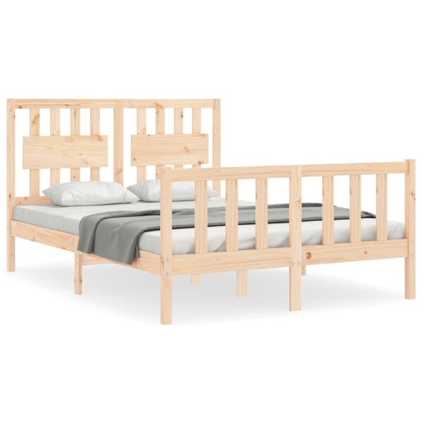 vidaXL Bed Frame without Mattress Double Solid Wood Pine