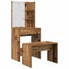 vidaXL Dressing Table Set with LED Old Wood Engineered Wood