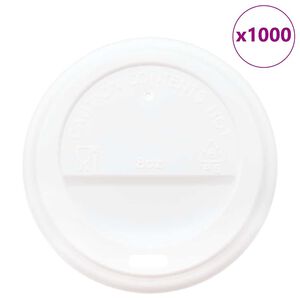 vidaXL Paper Coffee Cup Lids &Oslash;80 mm 8oz 1000 pcs White Plastic