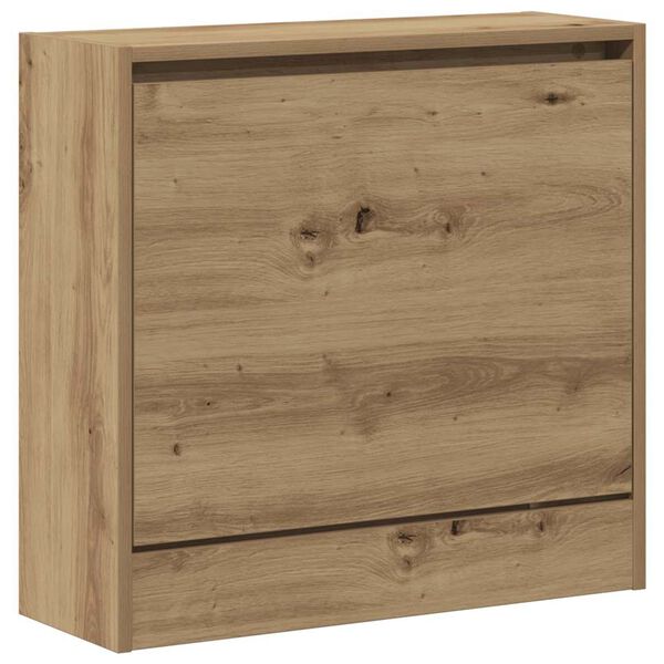 vidaXL Shoe Cabinet Artisan oak 60 x 21 x 57 cm Engineered wood