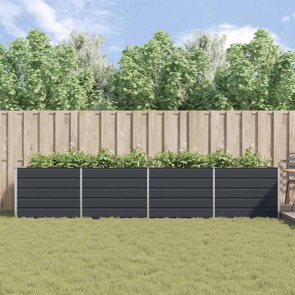 vidaXL Planter Anthracite 385 x 100 x 75 cm Galvanised Steel