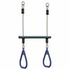 vidaXL Trapeze Bar with Gym Rings for Kids Blue and Dark Green Steel