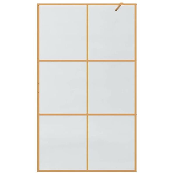 vidaXL Walk-in Shower Wall Gold 115 x 195 cm Tempered Glass