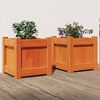 vidaXL Garden Planters 2 pcs Wax Brown Solid Wood Pine