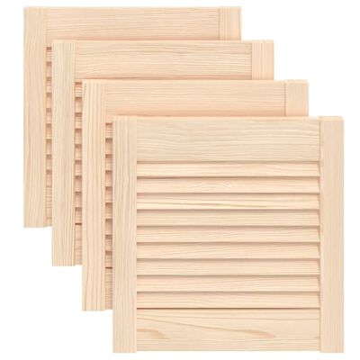 vidaXL Cabinet Doors Louvred Design 4 pcs 39.5x39.4 cm Solid Wood Pine