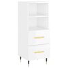 vidaXL Highboard High Gloss White 34.5x34x180 cm Engineered Wood