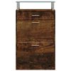 vidaXL Shoe Cabinet Smoked Oak 63x24x104 cm Engineered Wood