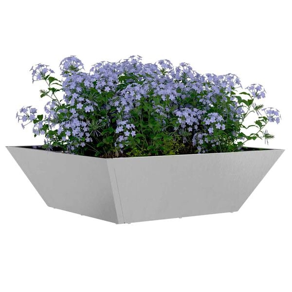 vidaXL Garden Planter Silver 50 x 50 x 15 cm Stainless Steel
