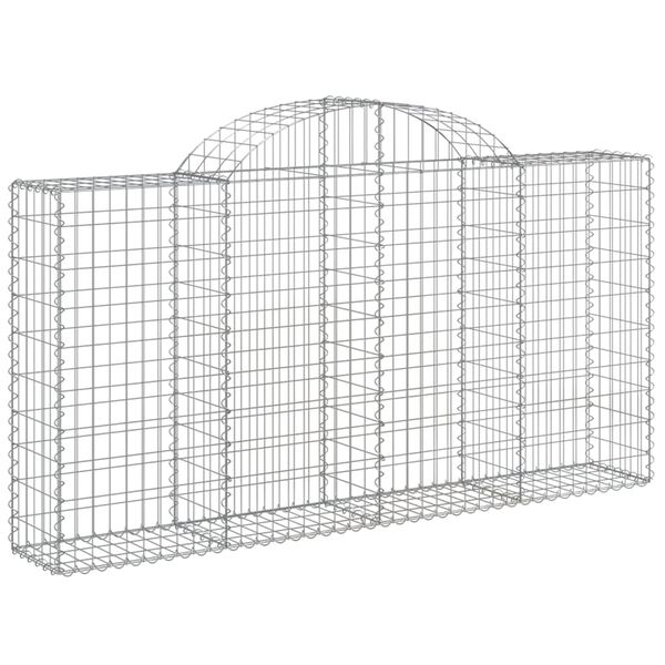 vidaXL Arched Gabion Baskets 18 pcs 200x30x100/120 cm Galvanised Iron