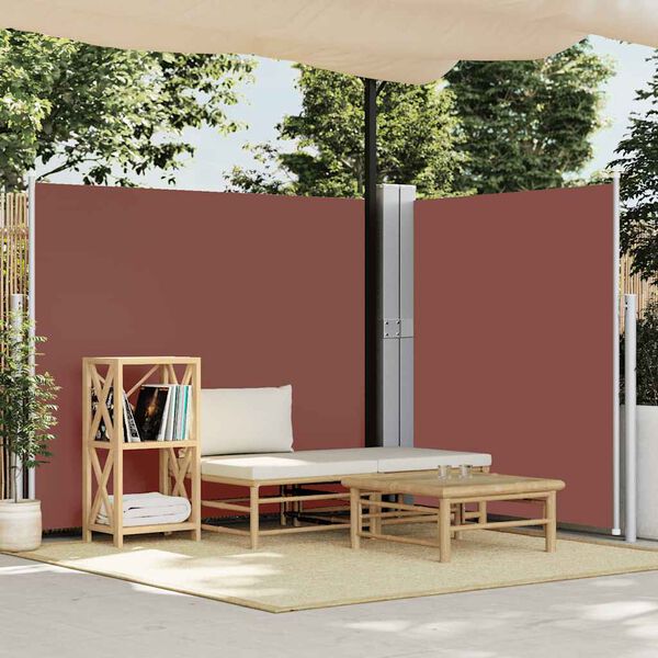 vidaXL Patio Retractable Side Awning 170x1200 cm Brown