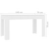vidaXL Table White Chipboard