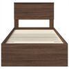 vidaXL Bed Frame Brown Oak and Silver 100 x 200 cm Engineered Wood