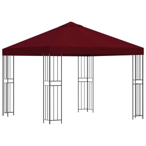 vidaXL Gazebo 3 x 3 m Burgundy Polyester and Steel 190 gsm