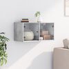 vidaXL Wall Cabinet with Glass Doors Concrete Grey 68.5x37x35 cm