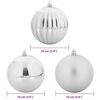 vidaXL Christmas Bauble Set 15 pcs Silver Plastic