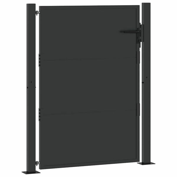 vidaXL Garden Gate with Lock Black 100 x 125 cm Powder-Coated Steel