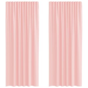vidaXL Voile Curtains with Rod Pockets 2 pcs Pink