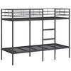 vidaXL Bunk Bed without Mattress Black 75x190 cm Small Single Steel