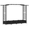 vidaXL Raised Bed with Trellis and Roof Black 207 x 40 x 123 cm PP