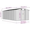 vidaXL Garden Shed 257x489x181 cm Metal Grey