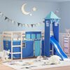 vidaXL Curtains for Loft Bed with Tower Blue Polyester