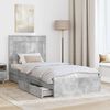 vidaXL Storage Bed Concrete Grey 90 x 200 cm Engineered Wood