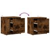 vidaXL Bedside Cabinets with LED Lights 2 pcs Smoked Oak Engineered Wood