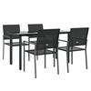 vidaXL 5 Piece Garden Dining Set Poly Rattan and Steel