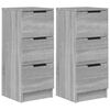 vidaXL Sideboards 2 pcs Grey Sonoma 30x30x70 cm Engineered Wood