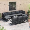 vidaXL Garden Sofa Set with Cushion 10 pcs Black Aluminium