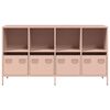 vidaXL Sideboard Pink 135x39x73.5 cm Cold-rolled Steel