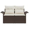 vidaXL Garden Sofa with Cushion Brown 141 x 62 x 69cm Poly Rattan