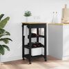 vidaXL Kitchen Trolley Plain Black 88.5 x 40 x 48 cm