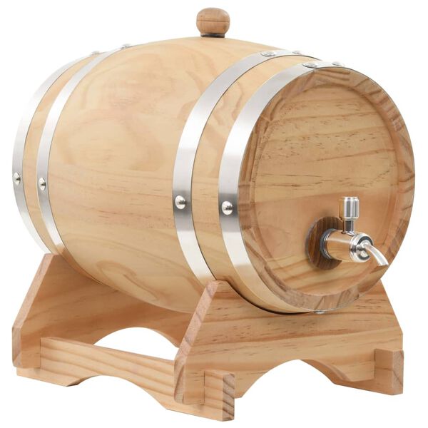 vidaXL Wine Barrel with Tap Solid Pinewood 12 L