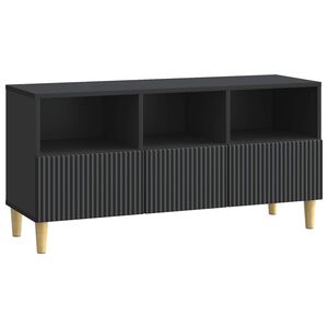 vidaXL TV Cabinet with Drawer Black 102 x 34.5 x 50 cm Engineered Wood