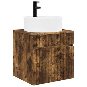 vidaXL Wall-mounted Sink Vanity Smoked Oak 49 x 44.5 x 65 cm
