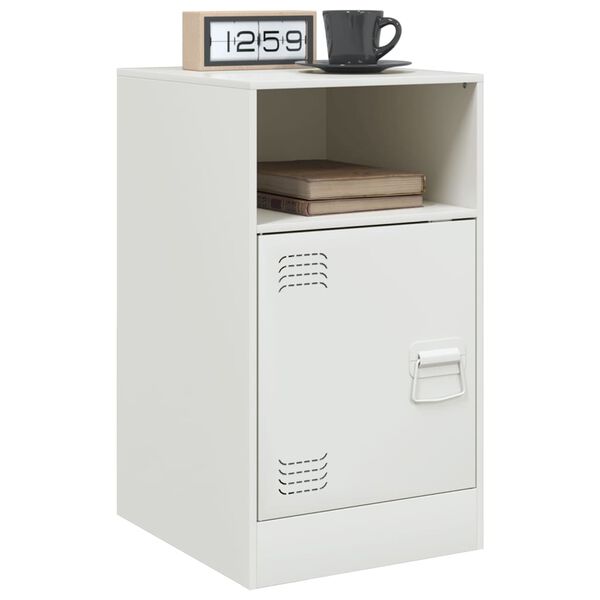 vidaXL Bedside Cabinets 2 pcs White 34.5x39x62 cm Steel