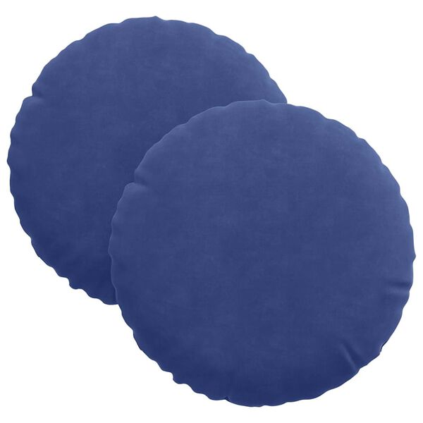 vidaXL Seat Cushions 2 pcs Police Blue Ø 30 x 13 cm Velvet