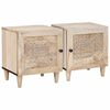 vidaXL Bedside Cabinet 2 pcs Beige 40 x 33 x 46 cm Solid Acacia wood