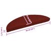 vidaXL Stair Mats Self-adhesive 15 pcs 56x17x3 cm Bordeaux Red Half Round