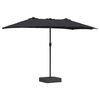vidaXL Garden Parasol Black 385 x 209 x 244 cm Polyester