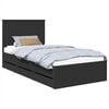 vidaXL Bed Frame with Drawer Black 100 x 200 cm Engineer Wood