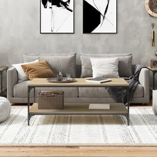 vidaXL Coffee Table Sonoma Oak 100x50x40 cm Engineered Wood