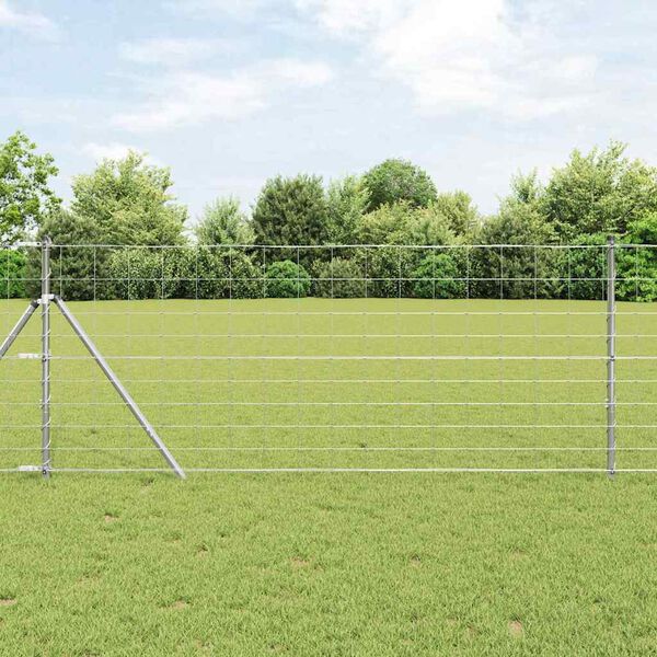 vidaXL Field Fence Silver 25 x 1 m Galvanised steel