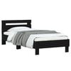 vidaXL Bed Frame without Mattress with Headboard Black 75x190 cm Small Single