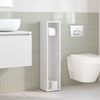 vidaXL Bathroom Cabinet with Roll Holder White 20.5x20x90 cm