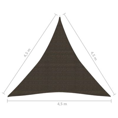 vidaXL Sunshade Sail 160 g/m² Brown 4.5x4.5x4.5 m HDPE