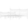 vidaXL Metal Bed Frame without Mattress with Footboard White 200x200cm