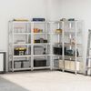 vidaXL 5-Layer Storage Shelves 4 pcs Silver Steel&Engineered Wood